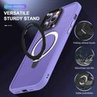 For iPhone 16 Pro Max Skin-feel MagSafe Holder PC Hybrid TPU Phone Case(Purple) - 3