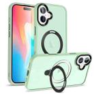 For iPhone 16 Plus Skin-feel MagSafe Holder PC Hybrid TPU Phone Case(Matcha Green) - 1