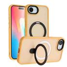 For iPhone 16e Skin-feel MagSafe Holder PC Hybrid TPU Phone Case(Orange) - 1