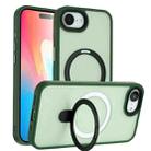 For iPhone 16e Skin-feel MagSafe Holder PC Hybrid TPU Phone Case(Green) - 1