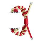 For Apple Watch SE 2023 40mm Paracord Fishtail Braided Silicone Bead Watch Band(Red Light Yellow) - 1