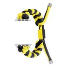 For Apple Watch Series 2 42mm Paracord Fishtail Braided Silicone Bead Watch Band(Black Yellow) - 1