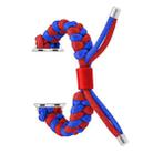 For Apple Watch Series 2 38mm Paracord Fishtail Braided Silicone Bead Watch Band(Blue Red) - 2