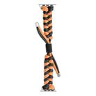 For Apple Watch 42mm Paracord Fishtail Braided Silicone Bead Watch Band(Black Orange) - 3