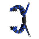For Apple Watch 42mm Paracord Fishtail Braided Silicone Bead Watch Band(Black Blue) - 1