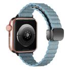 For Apple Watch Series 9 41mm Water Ripple Magnetic Folding Buckle Watch Band, Style: Thin Version(Denim Blue) - 1