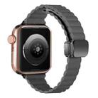 For Apple Watch Ultra 49mm Water Ripple Magnetic Folding Buckle Watch Band, Style: Thin Version(Grey) - 1