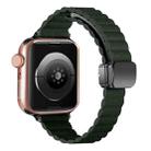 For Apple Watch Series 5 40mm Water Ripple Magnetic Folding Buckle Watch Band, Style: Thin Version(Dark Green) - 1