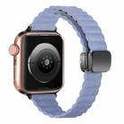 For Apple Watch Series 2 38mm Water Ripple Magnetic Folding Buckle Watch Band, Style: Thin Version(Light Blue) - 1