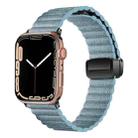 For Apple Watch SE 2023 44mm Water Ripple Magnetic Folding Buckle Watch Band, Style: Bold Version(Denim Blue) - 1