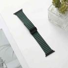 For Apple Watch Series 9 45mm Water Ripple Magnetic Folding Buckle Watch Band, Style: Bold Version(Dark Green) - 2