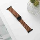 For Apple Watch Series 9 41mm Water Ripple Magnetic Folding Buckle Watch Band, Style: Bold Version(Brown) - 2