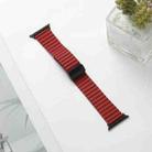 For Apple Watch Series 8 41mm Water Ripple Magnetic Folding Buckle Watch Band, Style: Bold Version(Wine Red) - 2