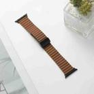 For Apple Watch Series 8 45mm Water Ripple Magnetic Folding Buckle Watch Band, Style: Bold Version(Brown) - 2