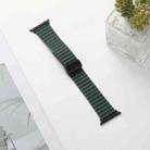 For Apple Watch SE 40mm Water Ripple Magnetic Folding Buckle Watch Band, Style: Bold Version(Dark Green) - 2