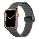 For Apple Watch Series 5 40mm Water Ripple Magnetic Folding Buckle Watch Band, Style: Bold Version(Grey) - 1