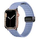 For Apple Watch Series 4 40mm Water Ripple Magnetic Folding Buckle Watch Band, Style: Bold Version(Light Blue) - 1
