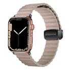 For Apple Watch Series 4 40mm Water Ripple Magnetic Folding Buckle Watch Band, Style: Bold Version(Khaki) - 1