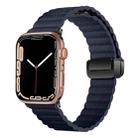 For Apple Watch Series 2 38mm Water Ripple Magnetic Folding Buckle Watch Band, Style: Bold Version(Indigo Blue) - 1