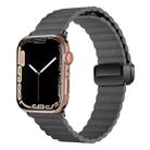 For Apple Watch 42mm Water Ripple Magnetic Folding Buckle Watch Band, Style: Bold Version(Grey) - 1