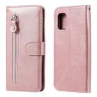For Samsung Galaxy A71 5G Fashion Calf Texture Zipper Horizontal Flip Leather Case with Holder & Card Slots & Wallet(Rose Gold) - 1