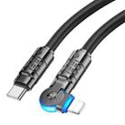hoco U118 Kaidi PD 27W USB-C/Type-C to 8 Pin Rotating Charging Data Cable, Length: 1.2m(Black) - 1