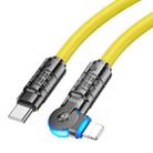 hoco U118 Kaidi PD 27W USB-C/Type-C to 8 Pin Rotating Charging Data Cable, Length: 1.2m(Yellow) - 1
