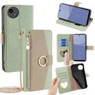For Sharp Aqous wish5 Crossbody Litchi Texture Leather Phone Case(Green) - 1