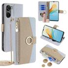 For ZTE Axon 40 Lite 4G Crossbody Litchi Texture Leather Phone Case(Blue) - 1