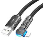 hoco U118 Kaidi 2.4A USB to 8 Pin Rotating Charging Data Cable, Length: 1.2m(Black) - 1