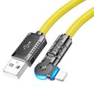 hoco U118 Kaidi 2.4A USB to 8 Pin Rotating Charging Data Cable, Length: 1.2m(Yellow) - 1