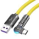 hoco U118 Kaidi 100W USB to USB-C/Type-C Rotating Charging Data Cable, Length: 1.2m(Yellow) - 1