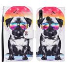For Samsung Galaxy A40 Colored Drawing Pattern Horizontal Flip Leather Case with Holder & Card Slots & Wallet(Glasses Dog) - 1