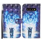 For Samsung Galaxy S10 Colored Drawing Pattern Horizontal Flip Leather Case with Holder & Card Slots & Wallet(Lion) - 1