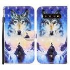 For Samsung Galaxy S10 Colored Drawing Pattern Horizontal Flip Leather Case with Holder & Card Slots & Wallet(Sunrise Wolf) - 1