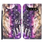 For Samsung Galaxy S10+ Colored Drawing Pattern Horizontal Flip Leather Case with Holder & Card Slots & Wallet(Wind Chime Wolf) - 1