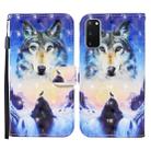 For Samsung Galaxy S20 Colored Drawing Pattern Horizontal Flip Leather Case with Holder & Card Slots & Wallet(Sunrise Wolf) - 1