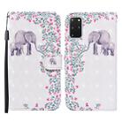 For Samsung Galaxy S20+ Colored Drawing Pattern Horizontal Flip Leather Case with Holder & Card Slots & Wallet(Flower Elephant) - 1