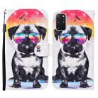 For Samsung Galaxy S20+ Colored Drawing Pattern Horizontal Flip Leather Case with Holder & Card Slots & Wallet(Glasses Dog) - 1