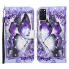 For Samsung Galaxy S20+ Colored Drawing Pattern Horizontal Flip Leather Case with Holder & Card Slots & Wallet(Purple Flower Butterfly) - 1