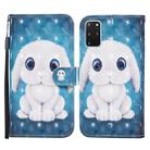 For Samsung Galaxy S20+ Colored Drawing Pattern Horizontal Flip Leather Case with Holder & Card Slots & Wallet(Rabbit) - 1