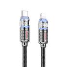 hoco U122 1.2m PD27W USB-C / Type-C to 8 Pin Lantern Transparent Discovery Edition Charging Data Cable(Black) - 1