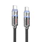 hoco U122 1.2m 60W USB-C / Type-C to Type-C Lantern Transparent Discovery Edition Charging Data Cable(Black) - 1