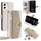 For iPhone 12 / 12 Pro Crossbody Litchi Texture Leather Phone Case(White) - 1