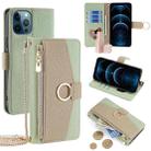 For iPhone 12 Pro Max Crossbody Litchi Texture Leather Phone Case(Green) - 1