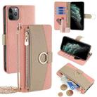 For iPhone 11 Pro Crossbody Litchi Texture Leather Phone Case(Pink) - 1