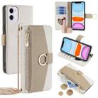 For iPhone 11 Crossbody Litchi Texture Leather Phone Case(White) - 1