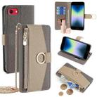 For iPhone SE 2020 / 8 / 7 Crossbody Litchi Texture Leather Phone Case(Grey) - 1