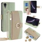 For iPhone XR Crossbody Litchi Texture Leather Phone Case(Green) - 1