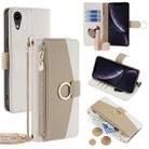 For iPhone XR Crossbody Litchi Texture Leather Phone Case(White) - 1